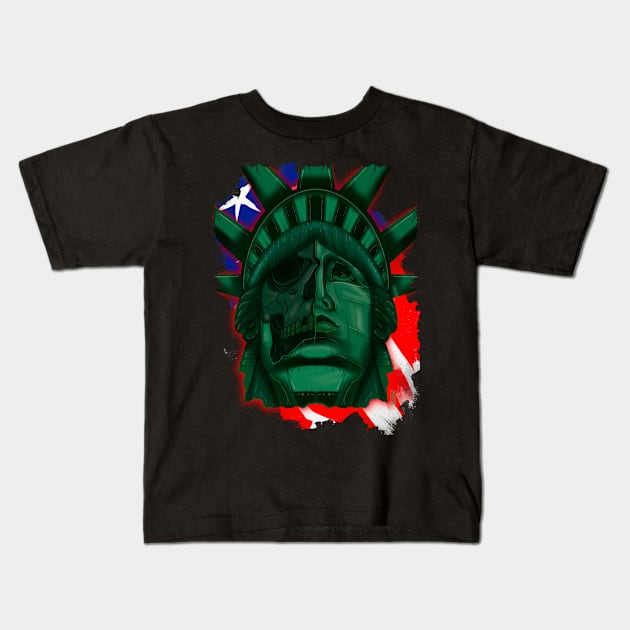 Statue of Liberty skull Kids T-Shirt by Chillateez 